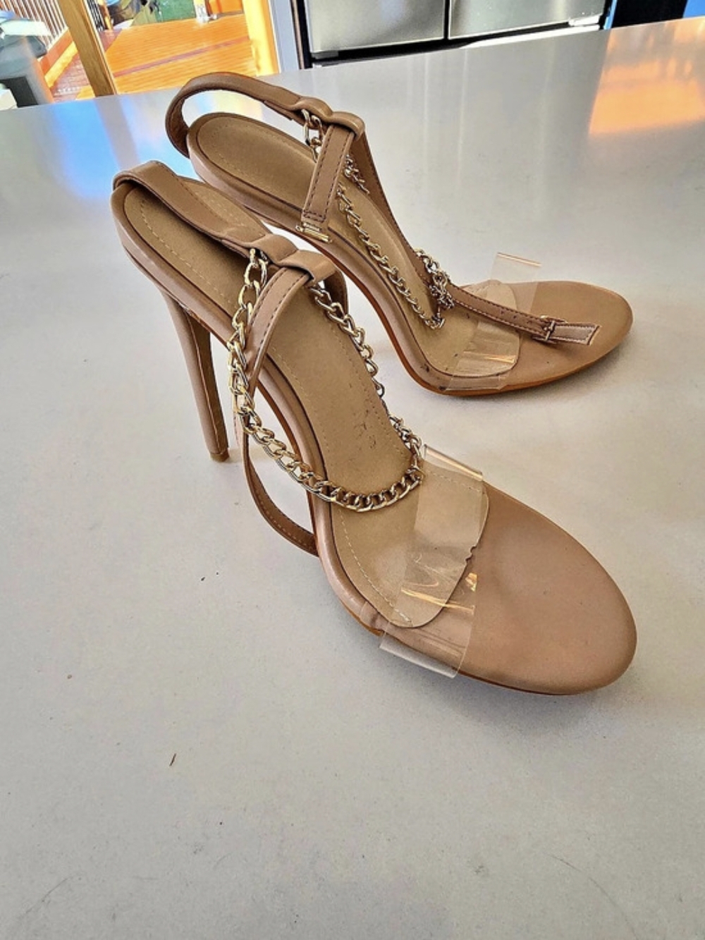 Chain Strap Heels in Brown US 10 Like New